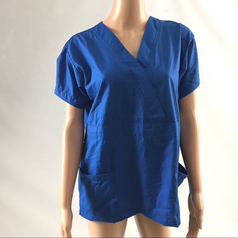 New Women Scrub Top Size S Royal Blue